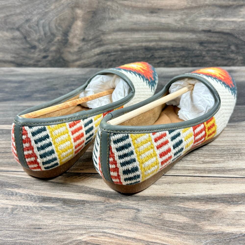 NIB Born 7.5M Giselle Woven Slipper Flats Loafers Southwestern White Multicolor - Picture 8 of 12